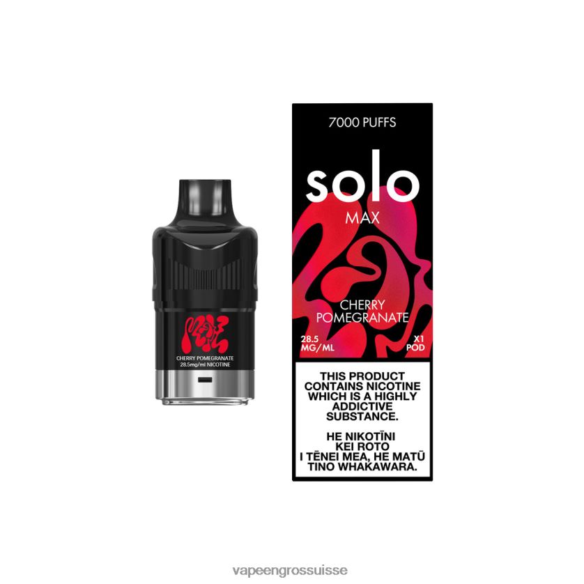 Vape Jetable Suisse - Solo MAX cosse grenade cerise 8FJPV483