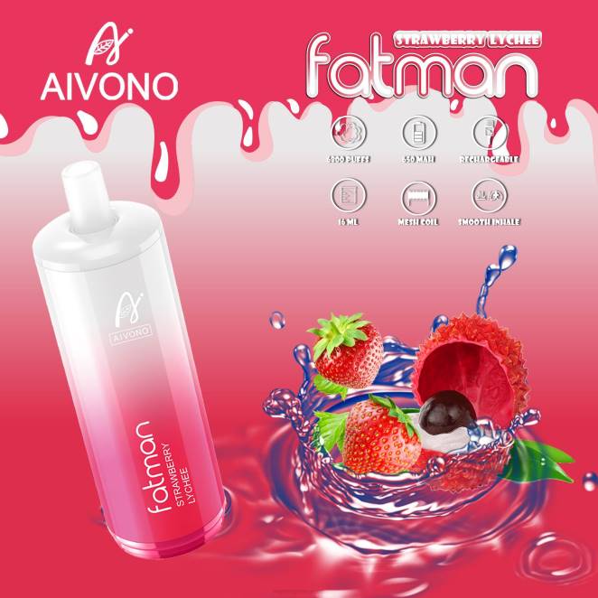 Magasin Vape Genève - Aivono FATMAN 6800 litchi fraise 446J23