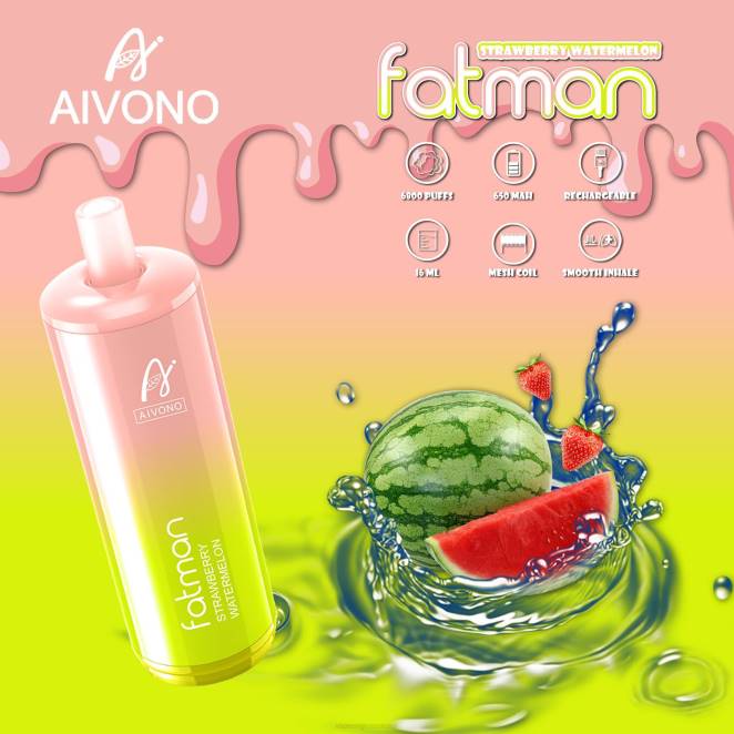 Vape Genève - Aivono FATMAN 6800 pastèque fraise 446J30