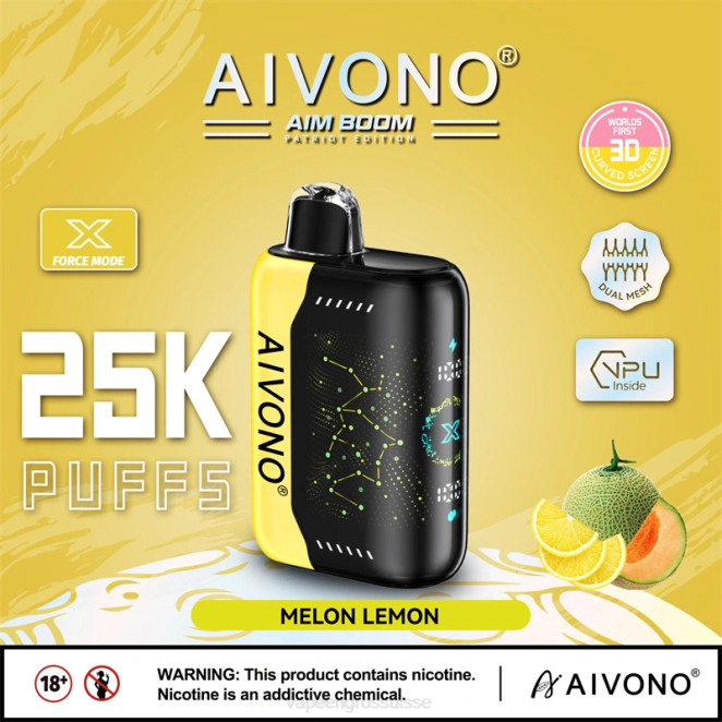 Vaporizer Zurich - Aivono AIM BOOM 25000 melon citron 446J348