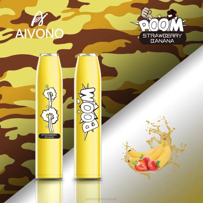 Vape Jetable Suisse - Aivono AIM BOOM 600 fraise banane 446J363