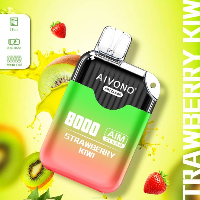 Vape Jetable Prix - Aivono AIM CLEAR 8000 fraise-kiwi 446J210