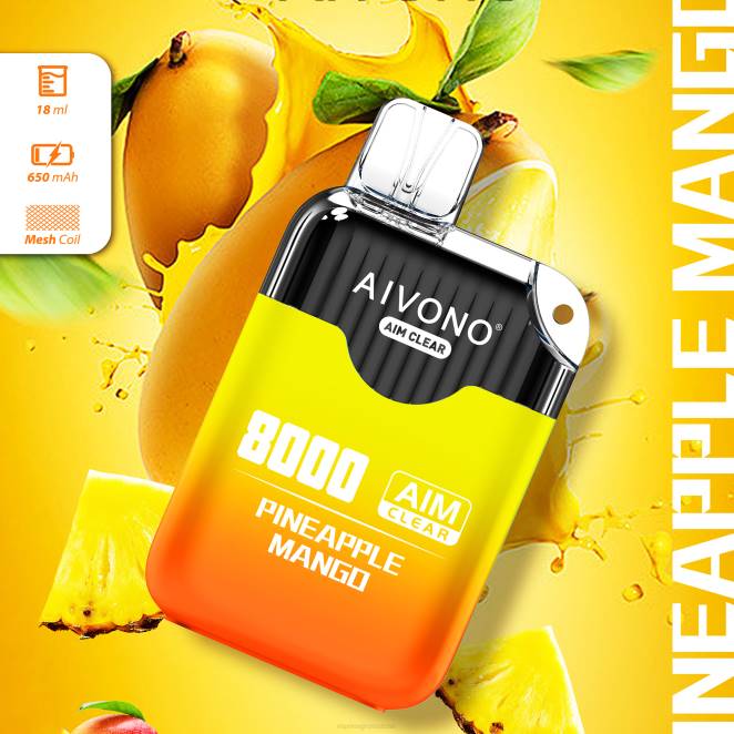 Vape Jetable Suisse - Aivono AIM CLEAR 8000 mangue ananas 446J209