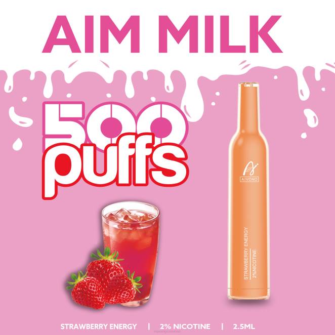 Vape Jetable Prix - Aivono AIM MILK 500 énergie fraise 446J266