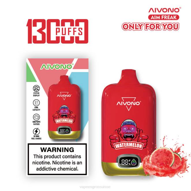 E Liquide Suisse - Aivono AIM FREAK 13000 pastèque 446J244