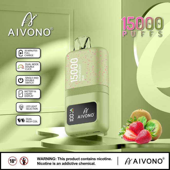 Eliquide En Gros - Aivono AIM magic 15000 fraise-kiwi 446J63