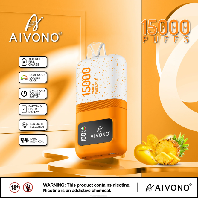 Vape Jetable Suisse - Aivono AIM magic 15000 mangue ananas 446J69