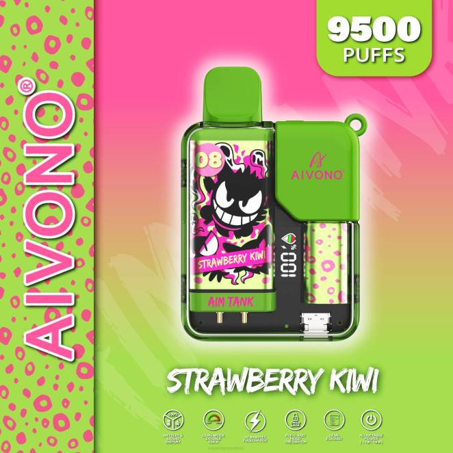 Vape En Gros - Aivono AIM TANK 9500 fraise-kiwi 446J47