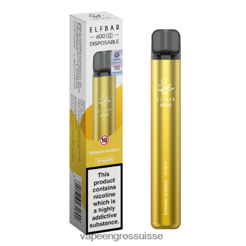 Magasin Vape Genève - banane mangue 82F242273 ELFBAR 600V2 20mg