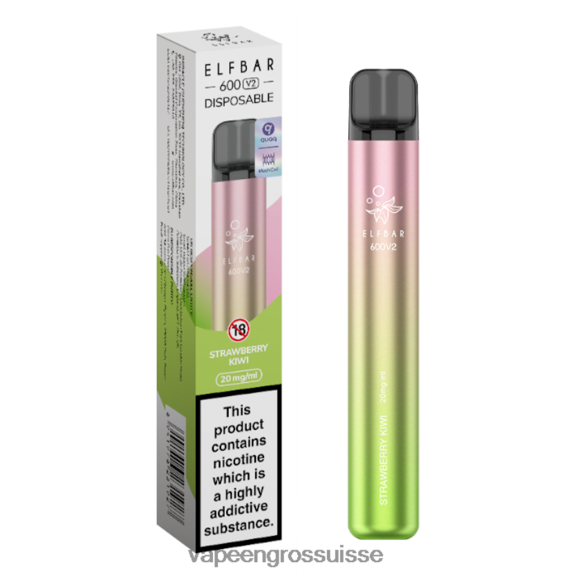 Magasin Vape Genève - fraise-kiwi 82F242295 ELFBAR 600V2 20mg