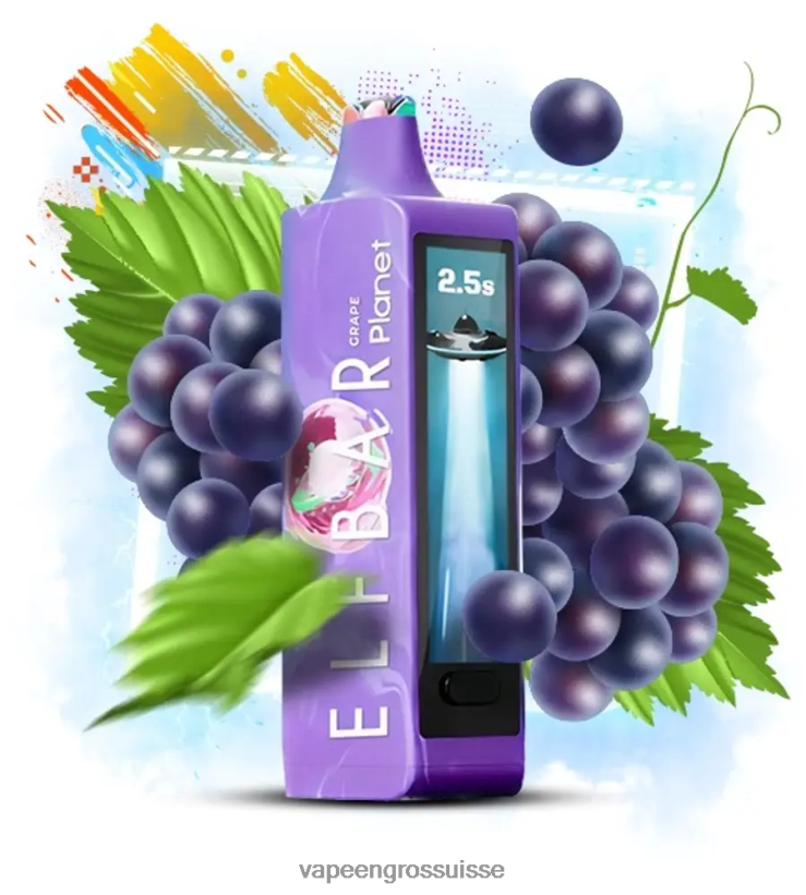 Vape Jetable Suisse - raisin Elf Bar Planet 25000 L6J2J613