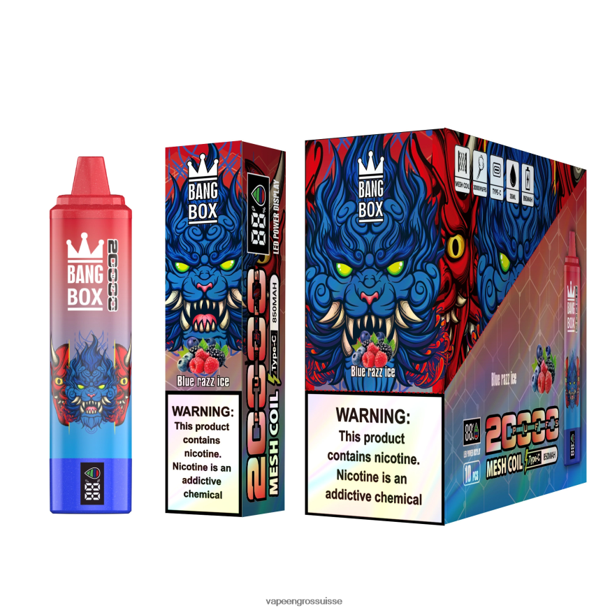 Vape En Gros Suisse - Bang Box 20000 glace bleue F4426H59