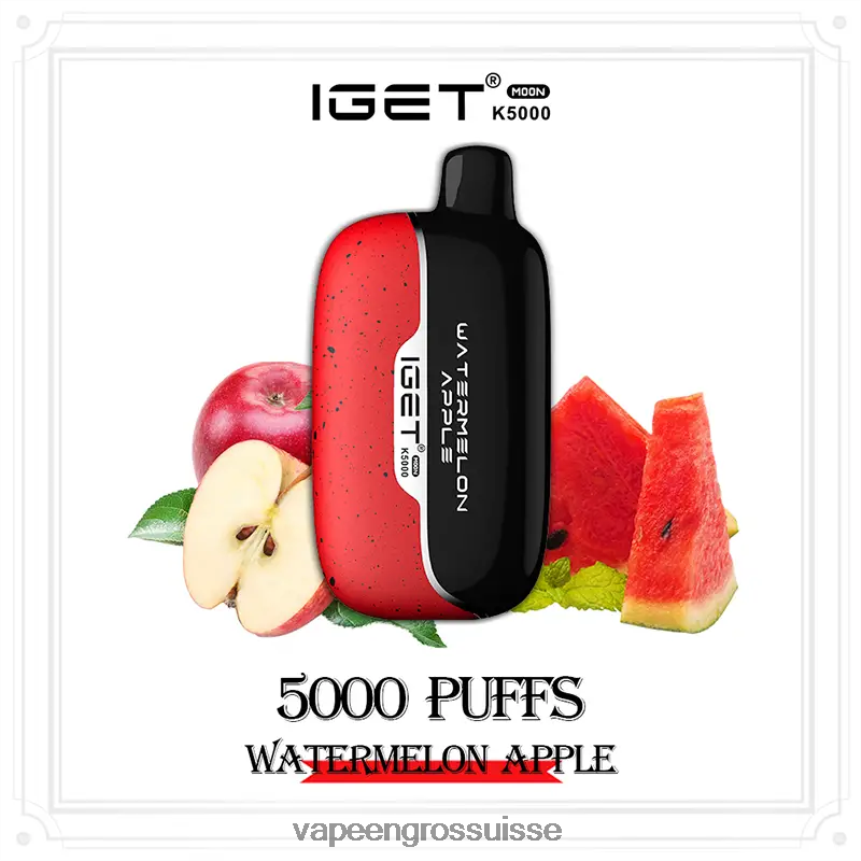 E Liquide Suisse - IGET Moon k5000 pomme pastèque 6J08486