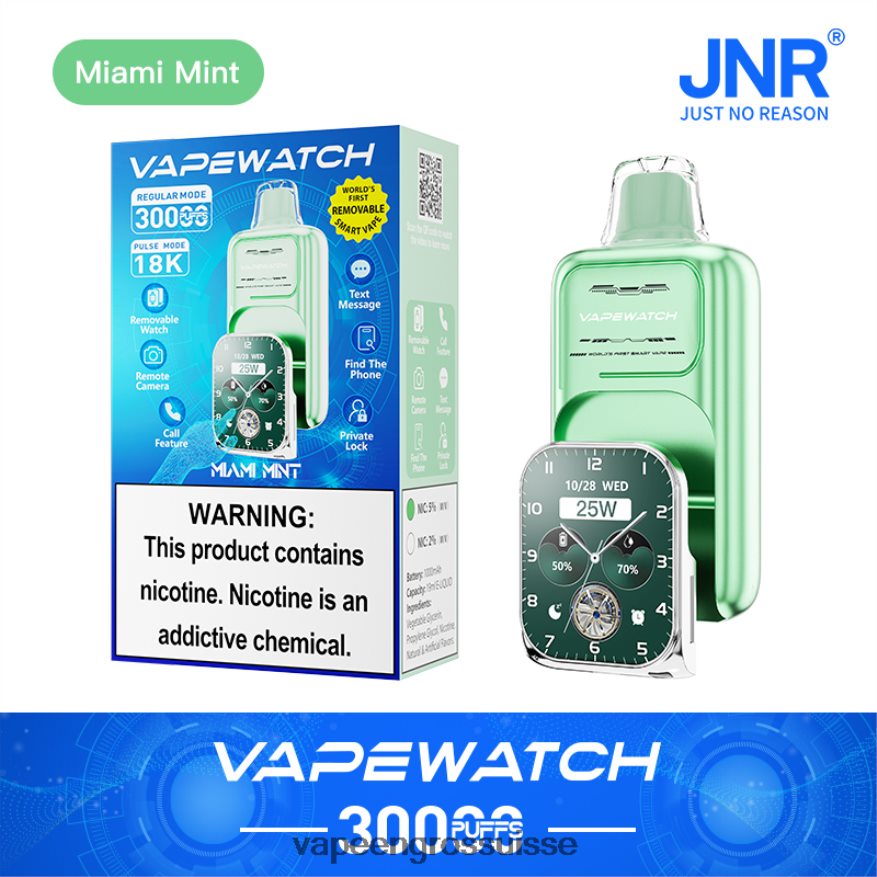 Vapoteuse En Gros - JNR montre vape 2X4J6D8 menthe de Miami