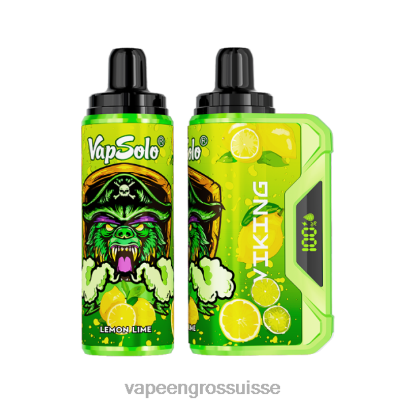 E Liquide Suisse - Vapsolo VIKING vape jetable citron vert V084P134