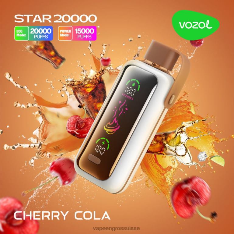 E Liquide Suisse - cola aux cerises VOZOL STAR 20000 6LX6N6