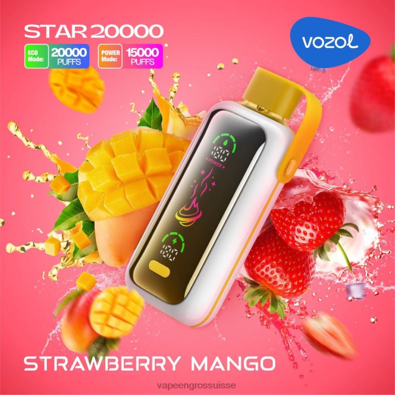 Vape En Gros Suisse - mangue fraise VOZOL STAR 20000 6LX6N1