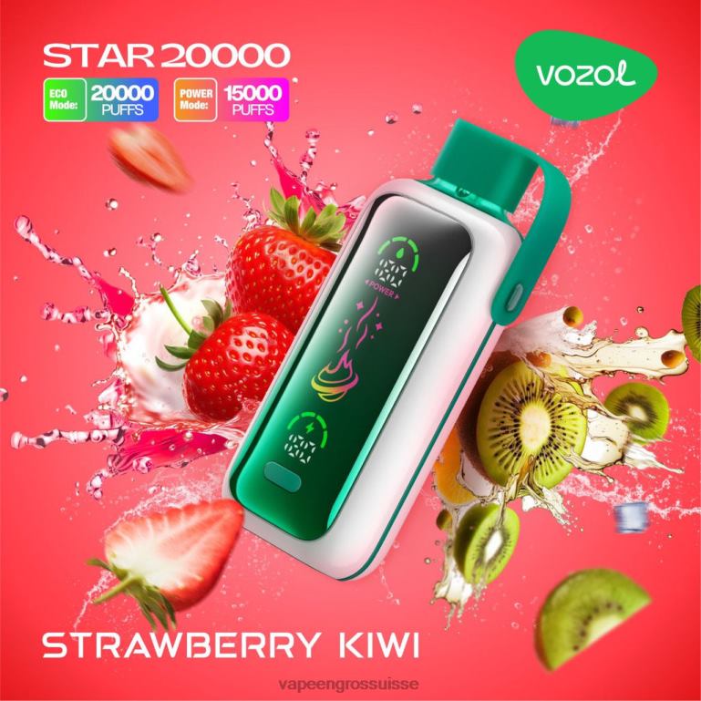 Vape Genève - fraise-kiwi VOZOL STAR 20000 6LX6N20