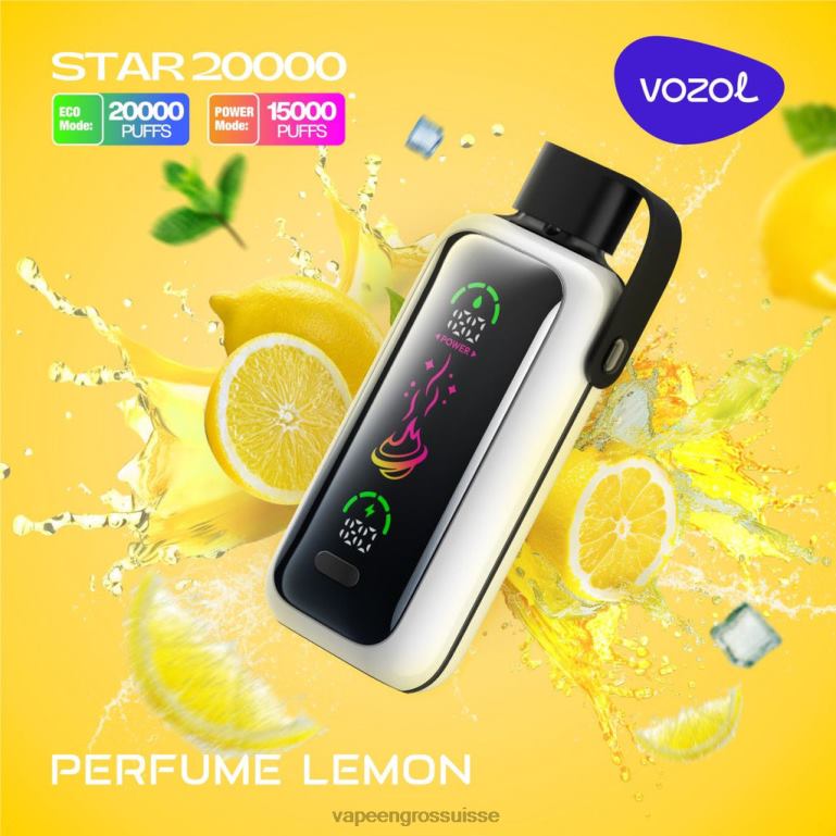 Vape Jetable Suisse - parfum citron VOZOL STAR 20000 6LX6N17